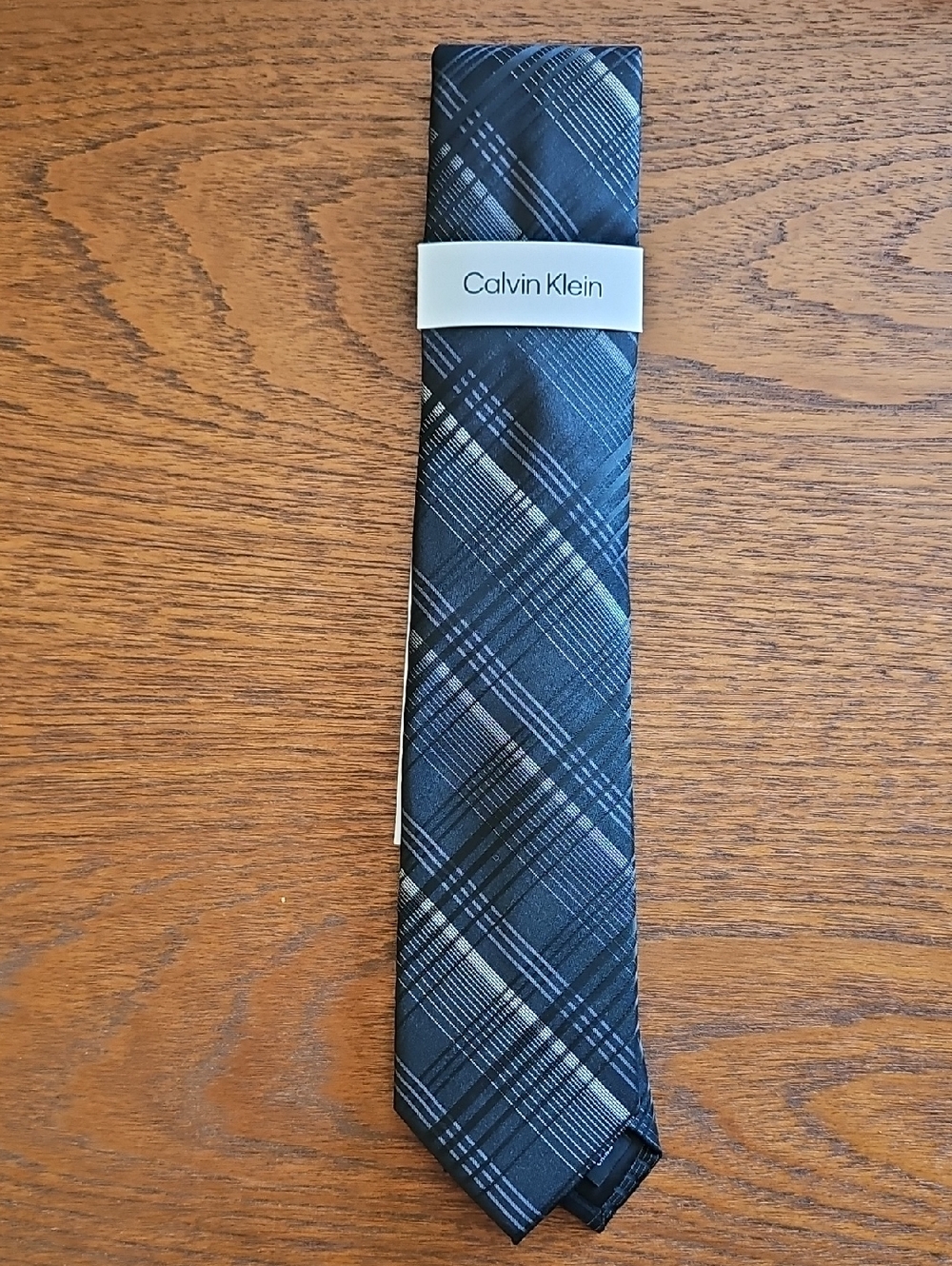 **NWT** Black And Gray Calvin Klein Solk Blend Tie